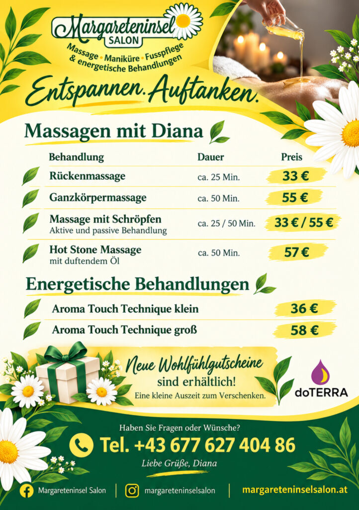 Diana's Massageangebot Flyer Rückseite
